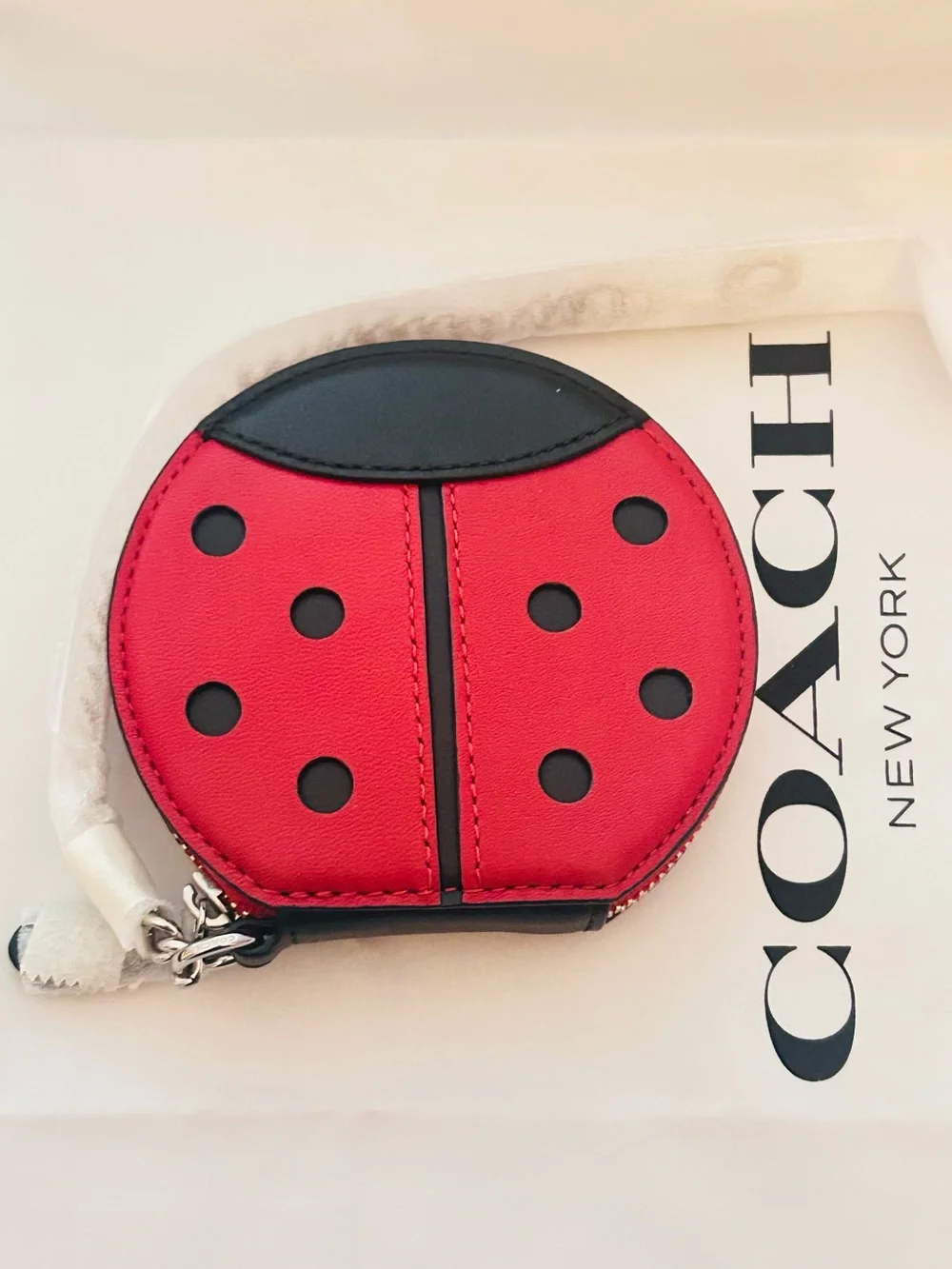 RARE COACH Ladybug Wallet/ Change Wallet/ Keychain/ Bag Charm